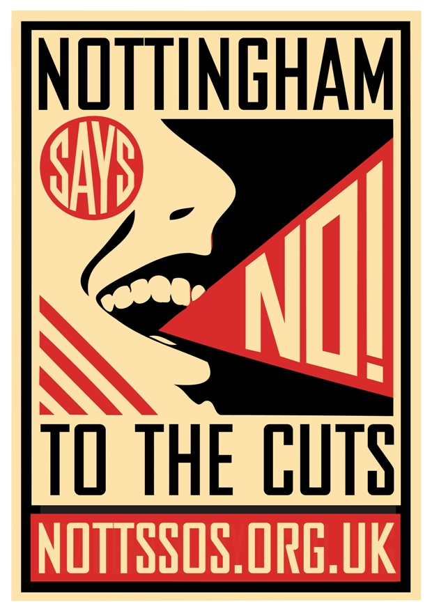Nottingham says no to the cuts poster