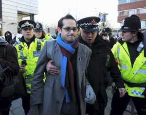 NUS president requiring police reassurance in Manchester on 29th January 2011