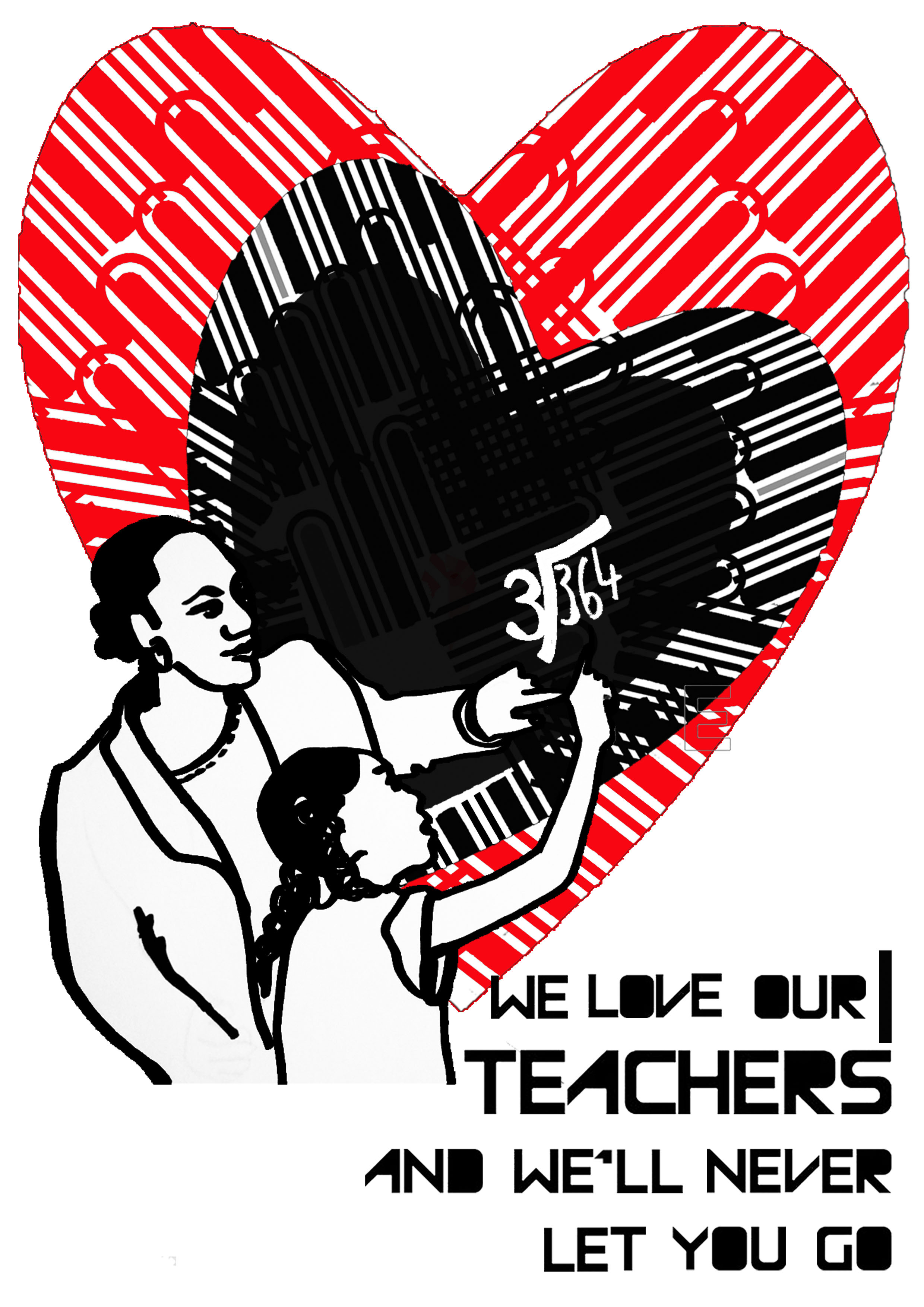 We love our teachers - Notts Save Our Services valentines day card