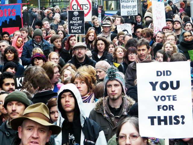 Anti cuts march and demo in nottingham november 2010