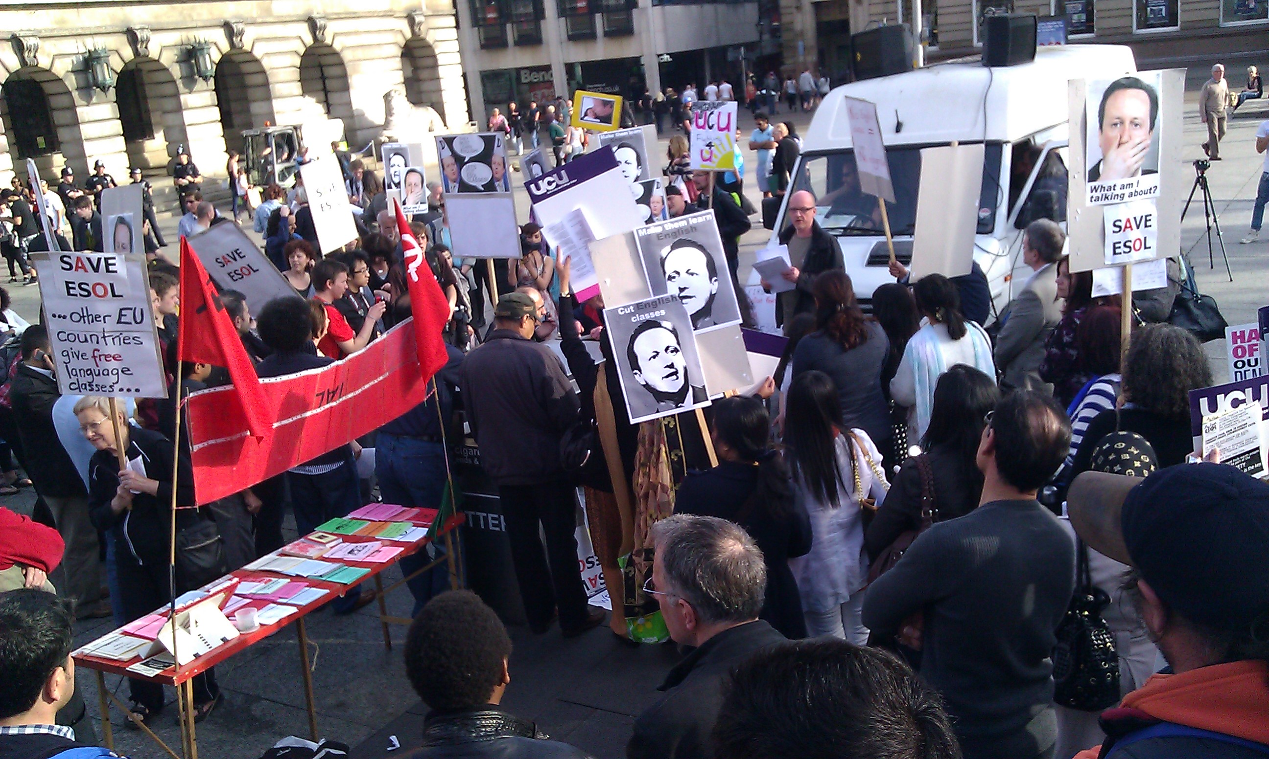 Nottingham UCU staff, students & Notts SOS Defending  ESOL 24th March 2011